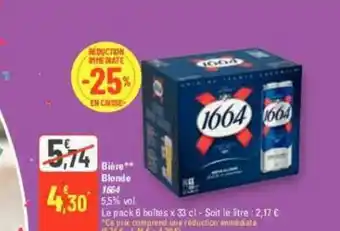 G20 Bière** Blonde offre