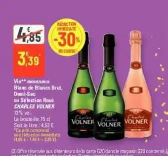 G20 Vin** mousseux Blanc de Blancs Brut, Demi-Sec offre