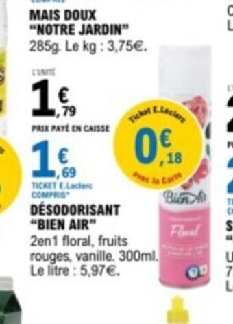 E.Leclerc DESODORISANT "BIEN AIR" offre