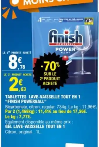 TABLETTES LAVE-VAISSELLE TOUT EN 1 "FINISH POWERBALL"