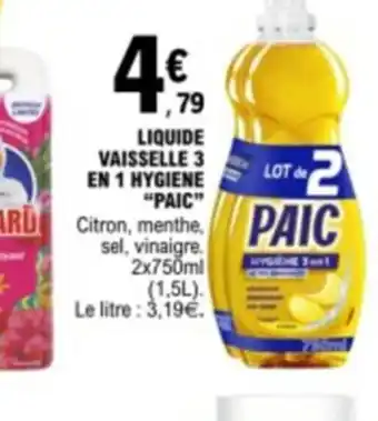 E.Leclerc LIQUIDE VAISSELLE 3 EN 1 HYGIENE offre