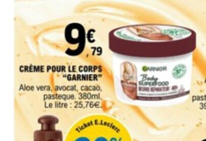 E.Leclerc CRÈME POUR LE CORPS "GARNIER" offre