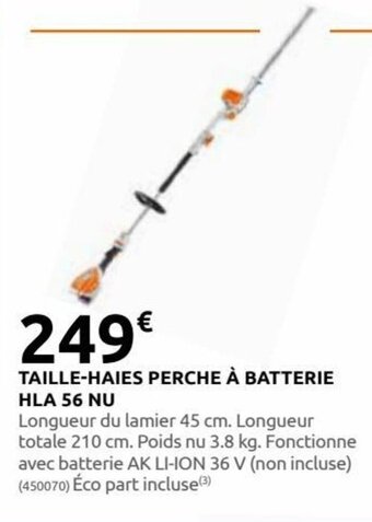 Rural Master TAILLE-HAIES PERCHE À BATTERIE HLA 56 NU offre