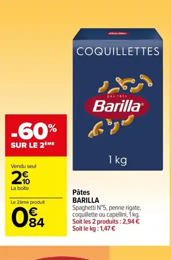 Carrefour Pâtes BARILLA offre