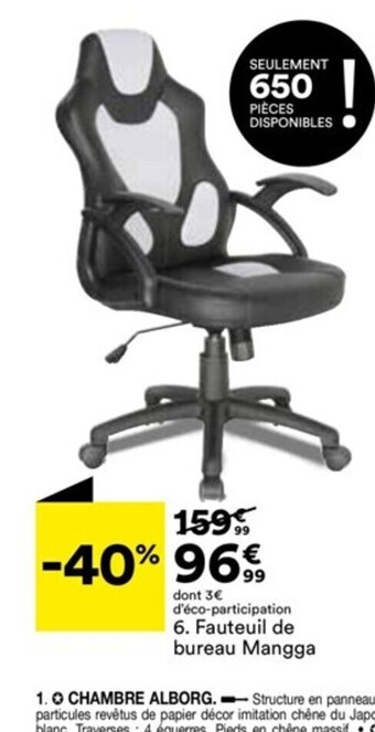 BUT 6. Fauteuil de bureau Mangga offre