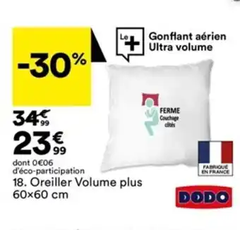 BUT 18. Oreiller Volume plus 60x60 cm offre