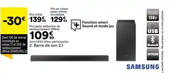 BUT 2. Barre de son 2.1 offre