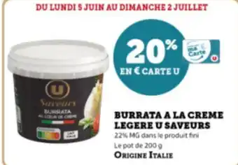 BURRATA A LA CREME LEGERE U SAVEURS