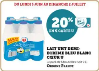 LAIT UHT DEMI-ECREME BLEU BLANC CŒURU