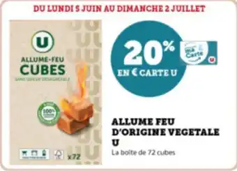 Super U ALLUME FEU D'ORIGINE VEGETALE offre