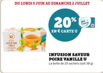 INFUSION SAVEUR POIRE VANILLE U La boite de 25 sachets (soit 38 g)