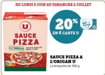 Super U SAUCE PIZZA A L'ORIGAN U La briquette de 390 g offre