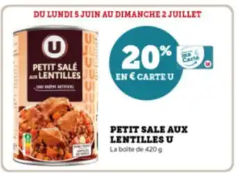 Super U PETIT SALE AUX LENTILLES U offre