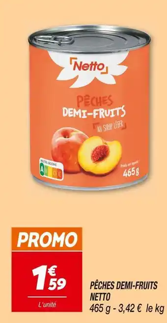 Netto Netto pêches demi-fruits offre