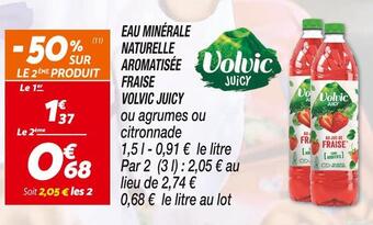 Netto Volvic juicy eau minérale naturelle aromatisée fraise offre