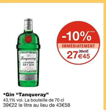 Monoprix Tanqueray gin offre