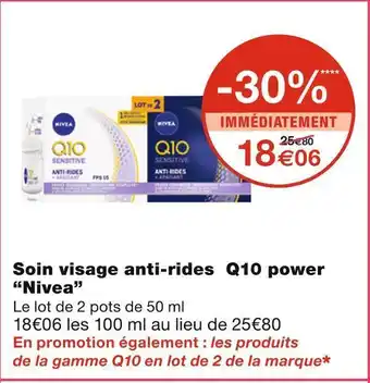 Monoprix Nivea soin visage anti-rides q10 power offre