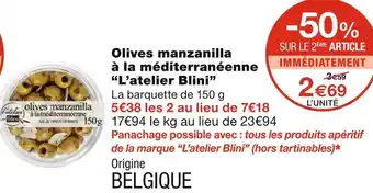 Monoprix L’atelier blini olives manzanilla à la méditerranéenne offre