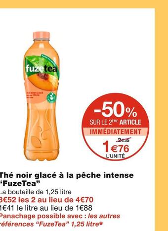 Fuzetea thĂ© noir glacĂ© Ă la pĂȘche intense