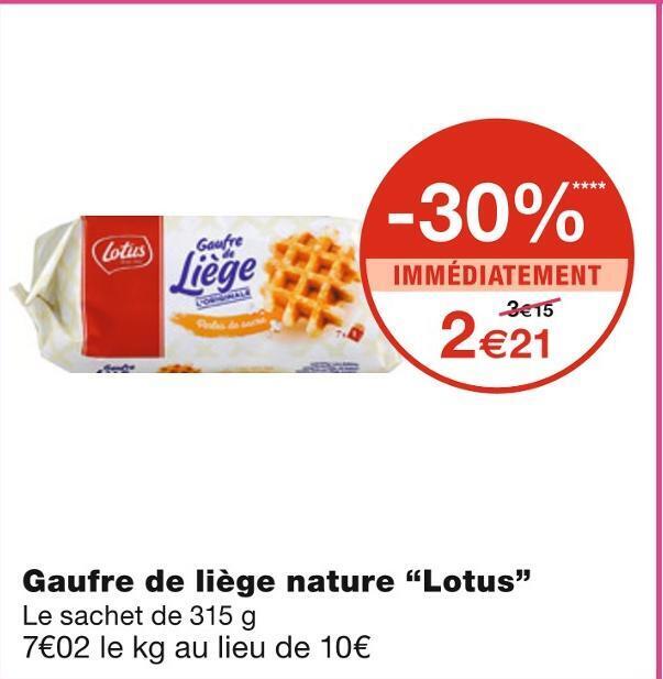 Gaufre De Liege Lotus Gaufre De Liège Nature, Lotus (x 7, 375 G) Gaufre De Liege Lotus Gaufre De Liège Nature, Lotus (x 7, 375 G)