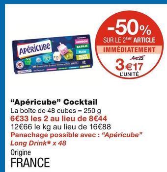 Monoprix Apéricube cocktail offre