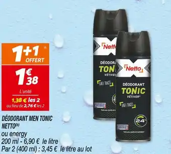 Netto Netto déodorant men tonic(b) offre