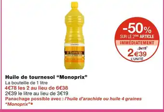 Monoprix huile de tournesol