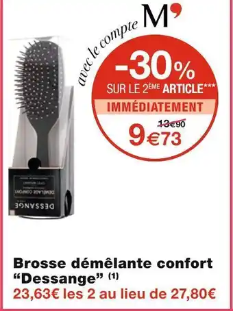 Monoprix Dessange brosse démêlante confort offre