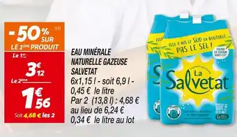 Netto Salvetat eau minérale naturelle gazeuse offre