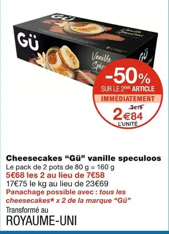 Gü cheesecakes vanille speculoos