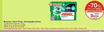 Monoprix Ariel lessive pods+ unstoppable aérien offre