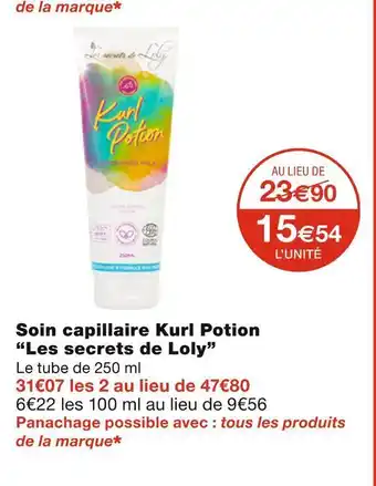 Monoprix Les secrets de loly soin capillaire kurl potion offre