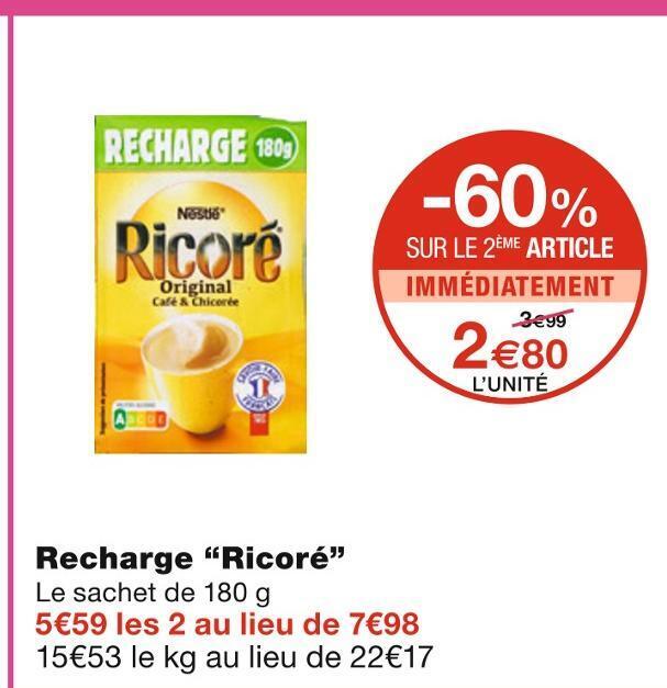 Monoprix Ricoré recharge “ricoré” offre