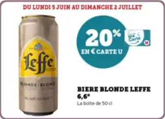 Super U BIERE BLONDE LEFFE 6,6⁰ offre