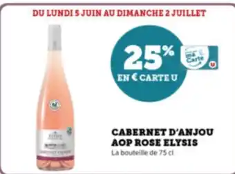 Super U CABERNET D'ANJOU AOP ROSE ELYSIS La bouteille de 75 cl offre