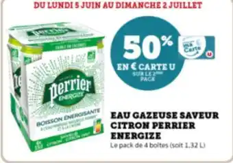 Super U EAU GAZEUSE SAVEUR CITRON PERRIER ENERGIZE offre