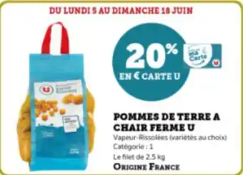 Super U POMMES DE TERRE A CHAIR FERME U offre