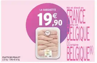 Intermarché FILETS DE POULET 2,5 kg - 7,96 € le kg offre