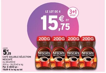 Intermarché CAFÉ SOLUBLE SÉLECTION NESCAFÉ offre