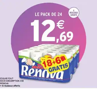 Intermarché ESSUIE-TOUT MAXI-ABSORPTION X18 RENOVA offre