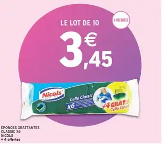 Intermarché ÉPONGES GRATTANTES CLASSIC X6 NICOLS + 4 offertes offre