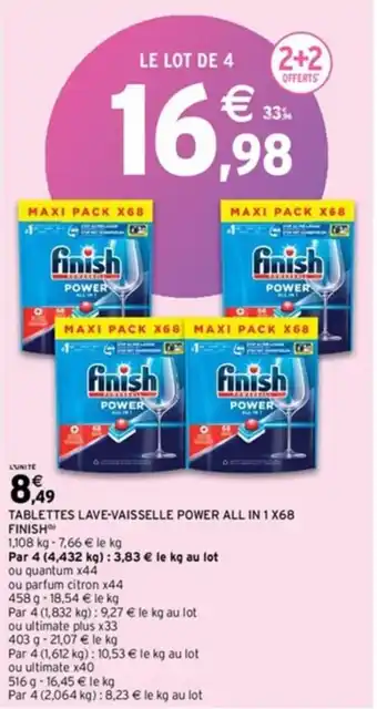 Intermarché TABLETTES LAVE-VAISSELLE POWER ALL IN 1 X68 offre