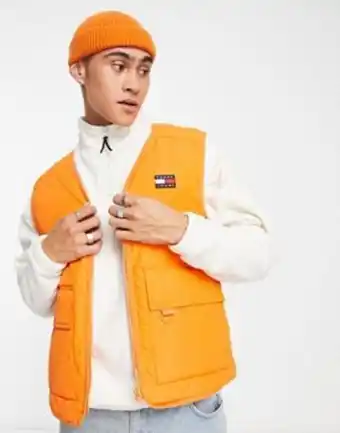 Exclusivité asos - tommy jeans - heritage capsule - veste sans manches matelassée - orange