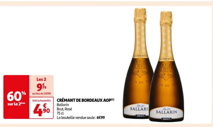 Auchan CRÉMANT DE BORDEAUX AOP(¹) Ballarin offre