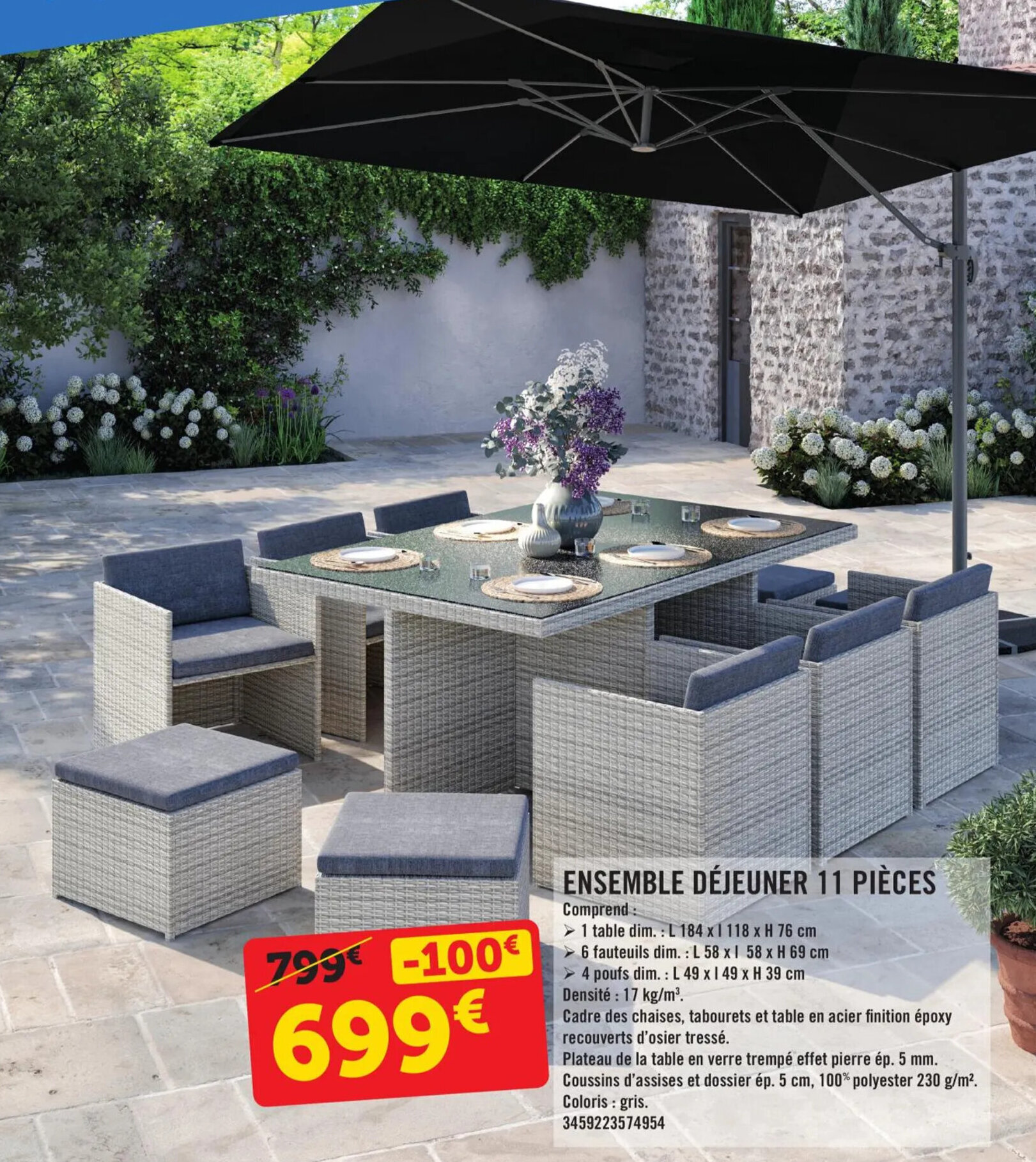E.Leclerc ENSEMBLE DÉJEUNER 11 PIÈCES offre