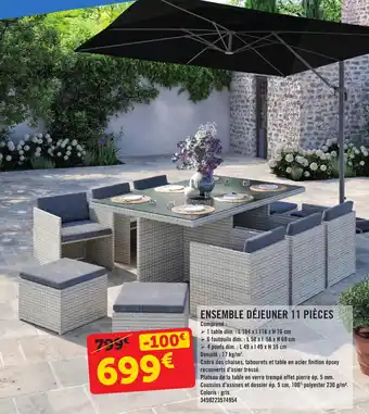 E.Leclerc ENSEMBLE DÉJEUNER 11 PIÈCES offre