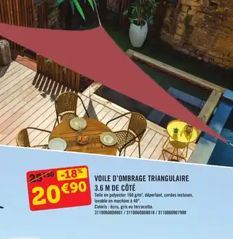 E.Leclerc VOILE D'OMBRAGE TRIANGULAIRE offre