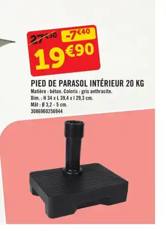 E.Leclerc PIED DE PARASOL INTÉRIEUR 20 KG offre