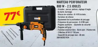 MARTEAU PERFORATEUR 800 W - 2.5 JOULES