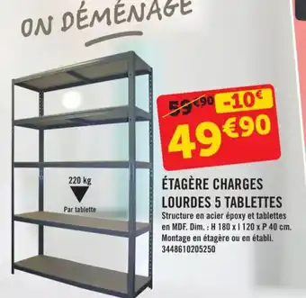 E.Leclerc ÉTAGÈRE CHARGES LOURDES 5 TABLETTES offre